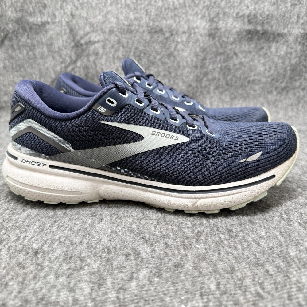 Brooks Ghost 15 Womens 8.5 Navy Blue White‎ Running Shoes 1203801B450 No Insole